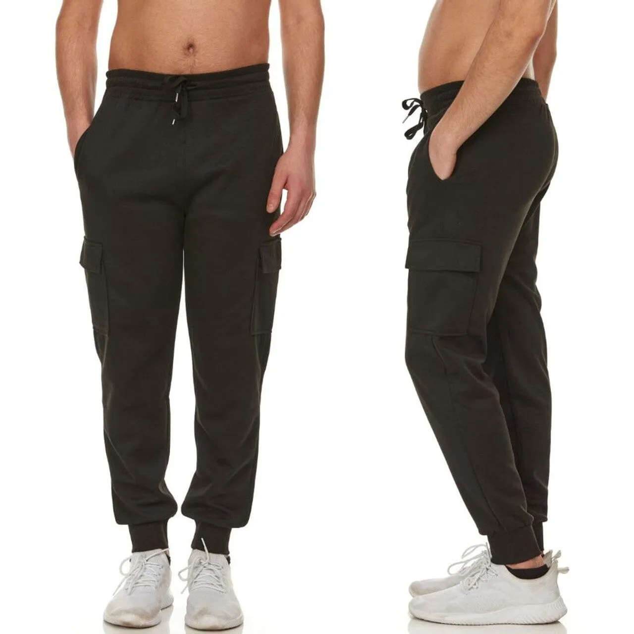 3-Pack: Men's Jogger Pants with Cargo Pockets