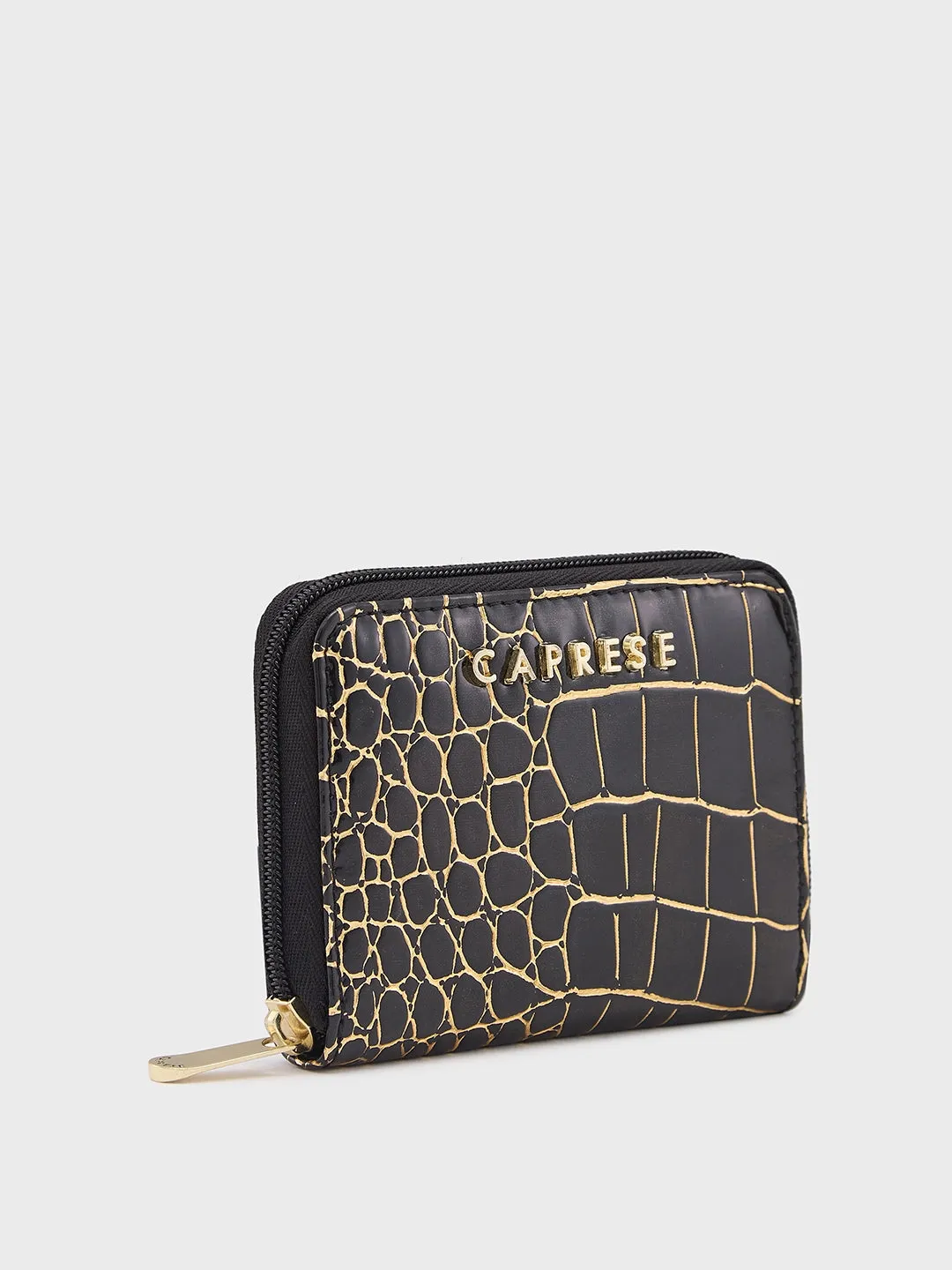 Caprese Miranda Zip Around Wallet Small Croco Black