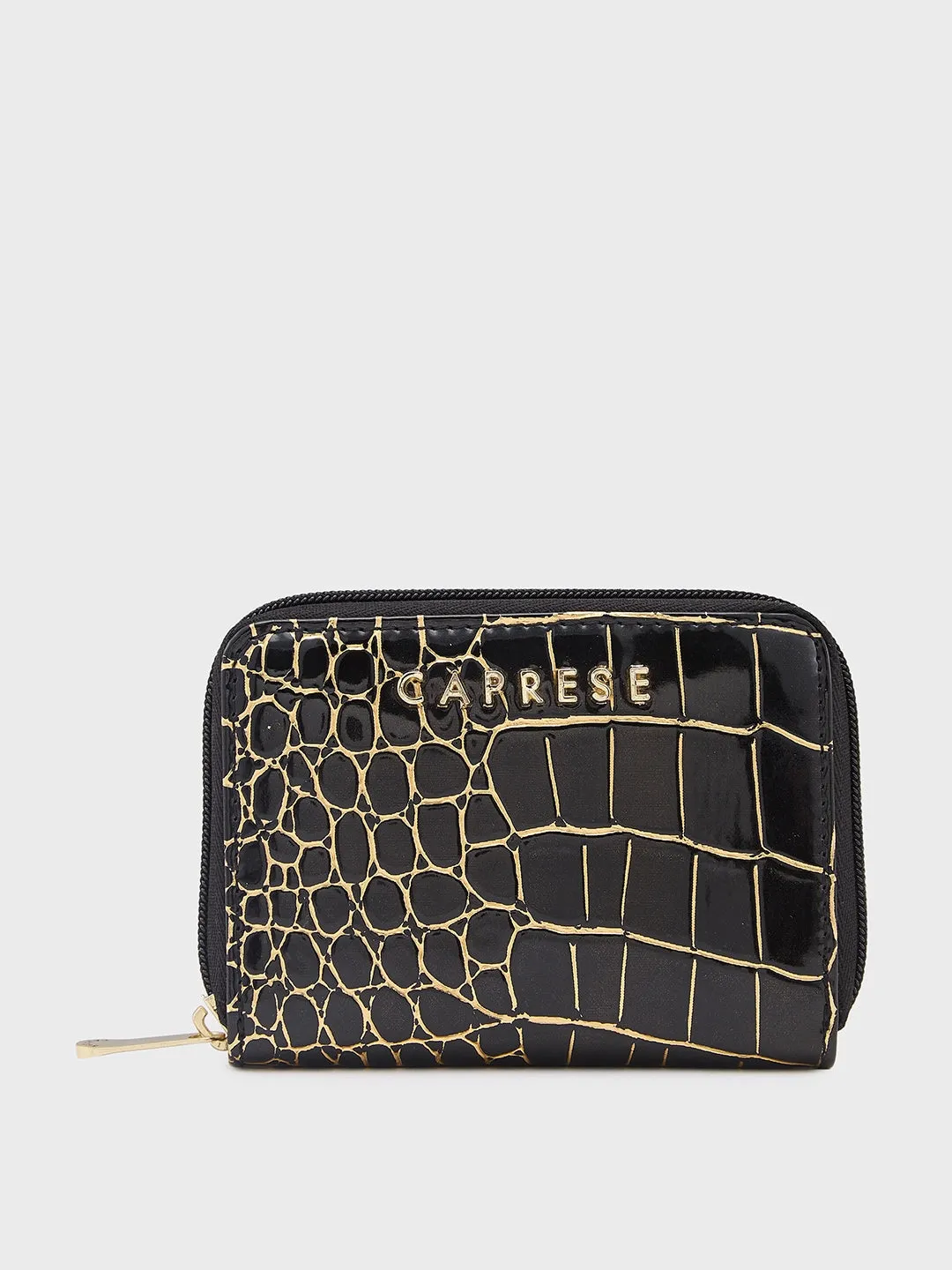 Caprese Miranda Zip Around Wallet Small Croco Black