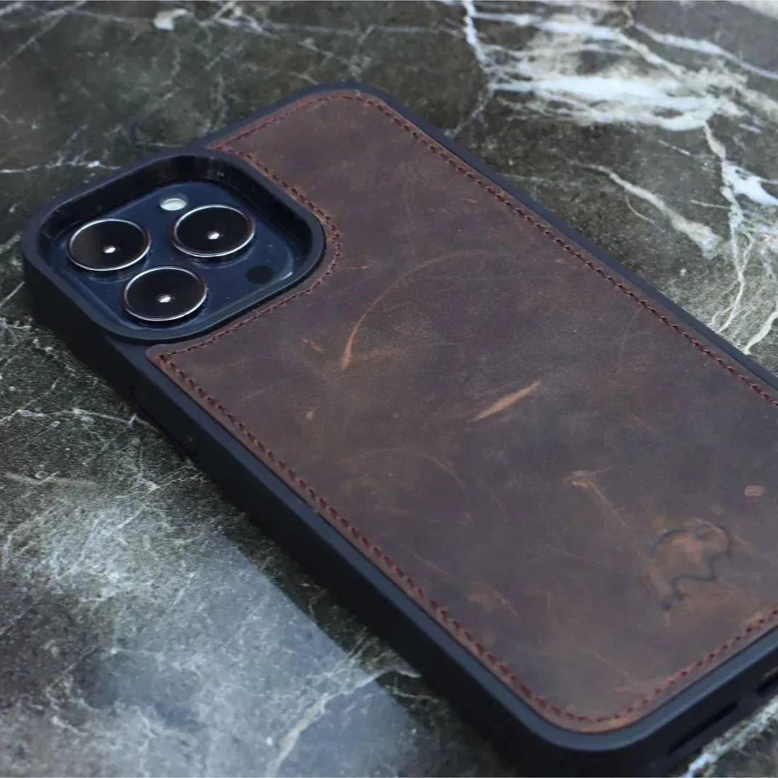 Carter iPhone 16 Pro Wallet Case, Distressed Coffee