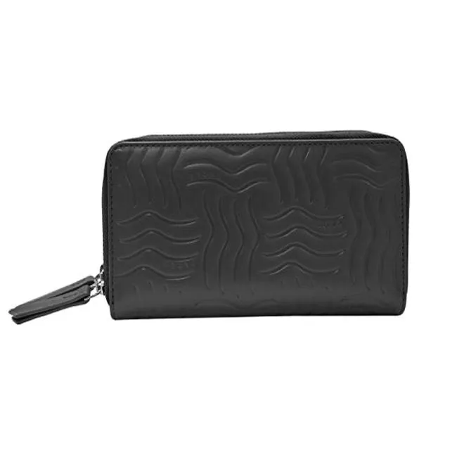 Cross Sharol Napa Double Zip Around Wallet Black