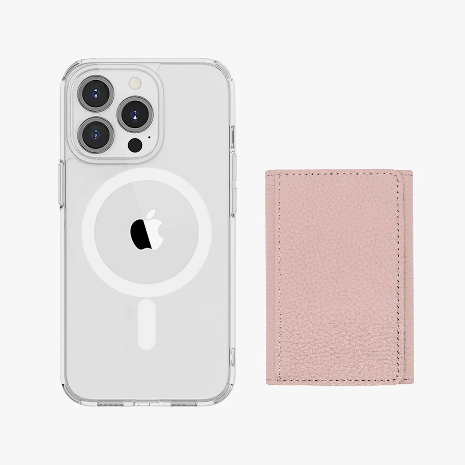 iPhone 16 Pro HD Clear Case with MagSafe Trifold Wallet Set