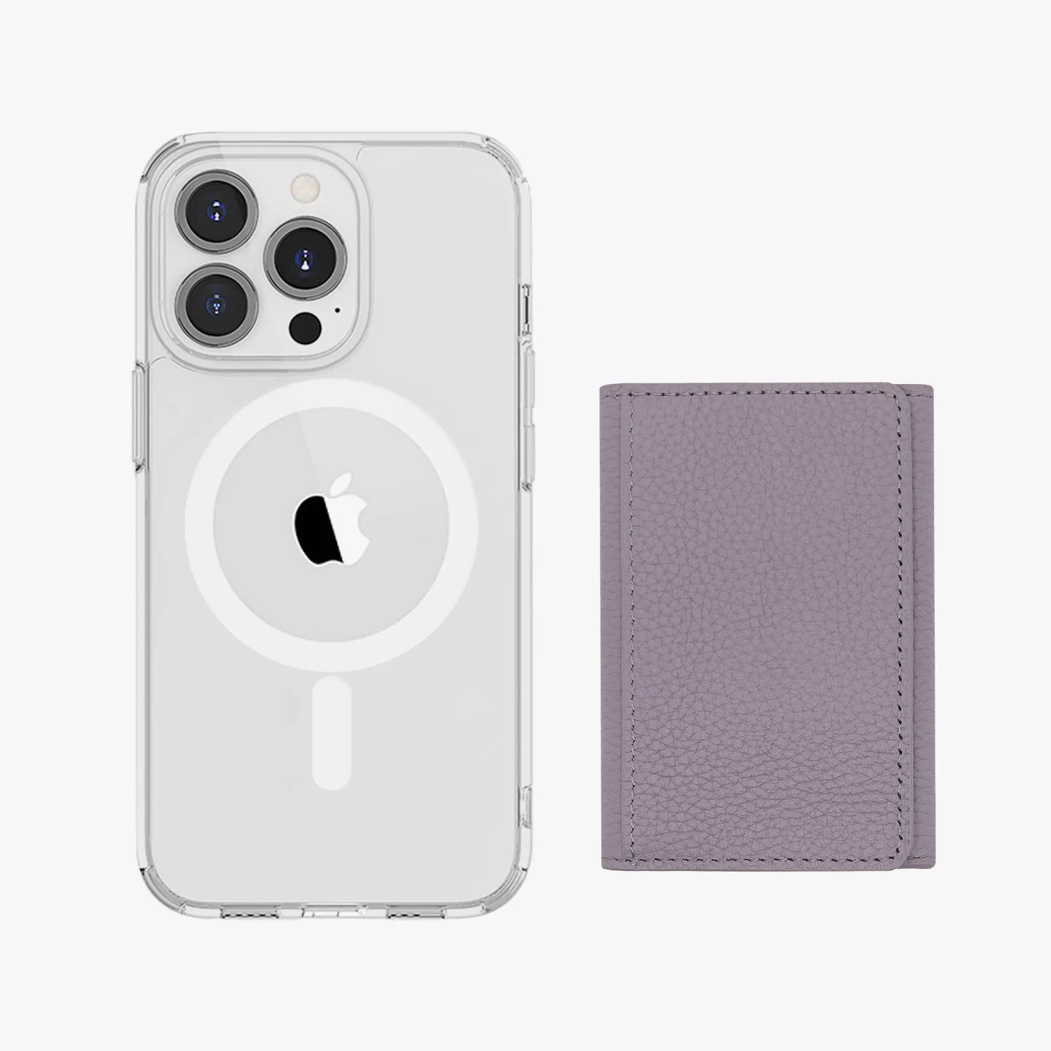 iPhone 16 Pro HD Clear Case with MagSafe Trifold Wallet Set