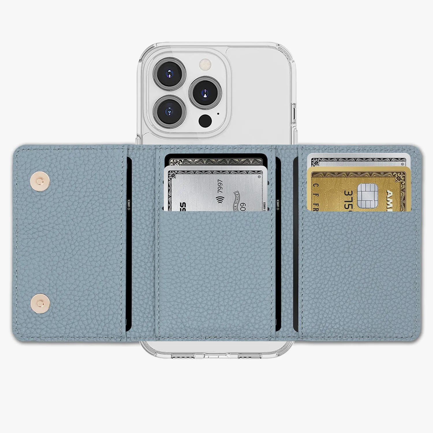 iPhone 16 Pro HD Clear Case with MagSafe Trifold Wallet Set