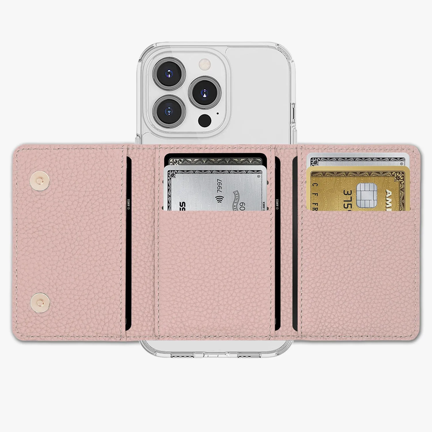 iPhone 16 Pro HD Clear Case with MagSafe Trifold Wallet Set