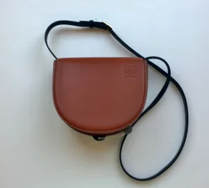 Loewe Duo Heel Bag in Tan and Black Crossbody Purse