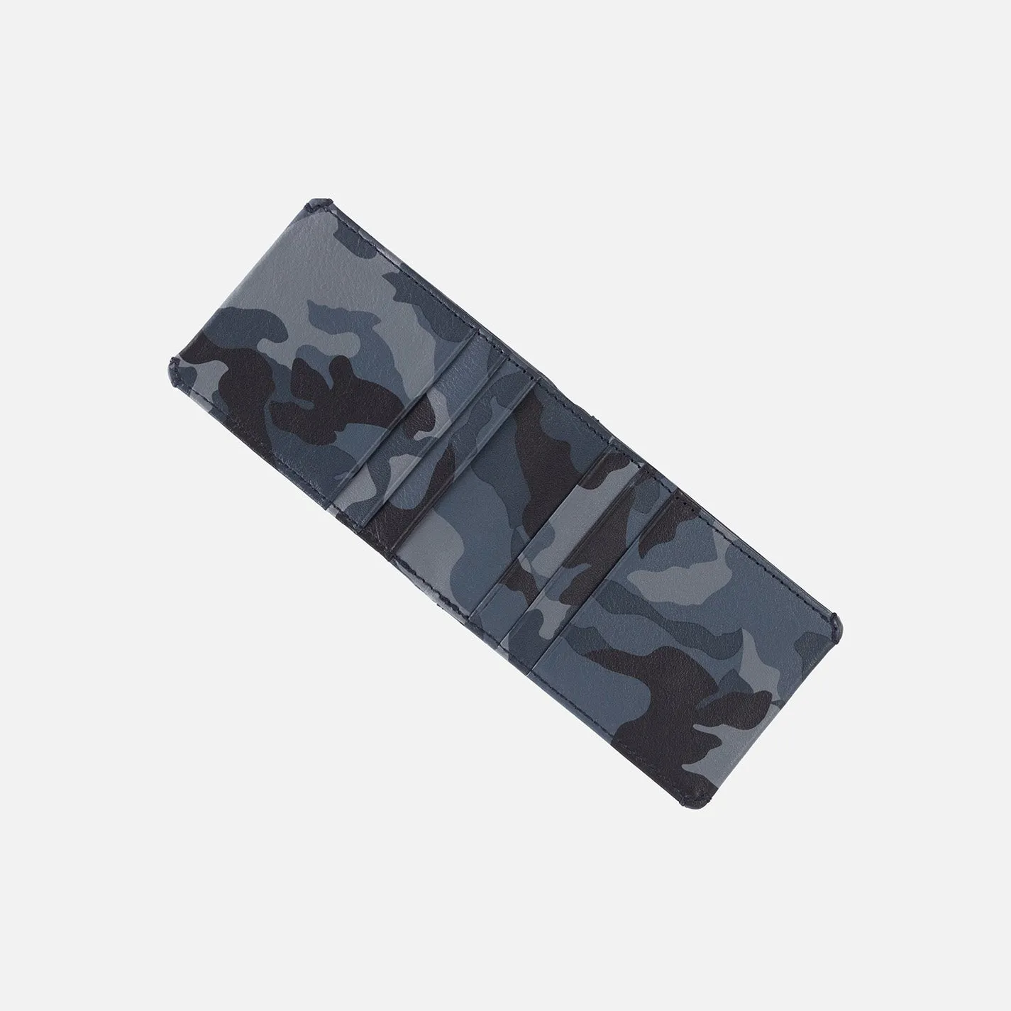 Men's Bifold Wallet in Silk Napa Leather - Blue Camo