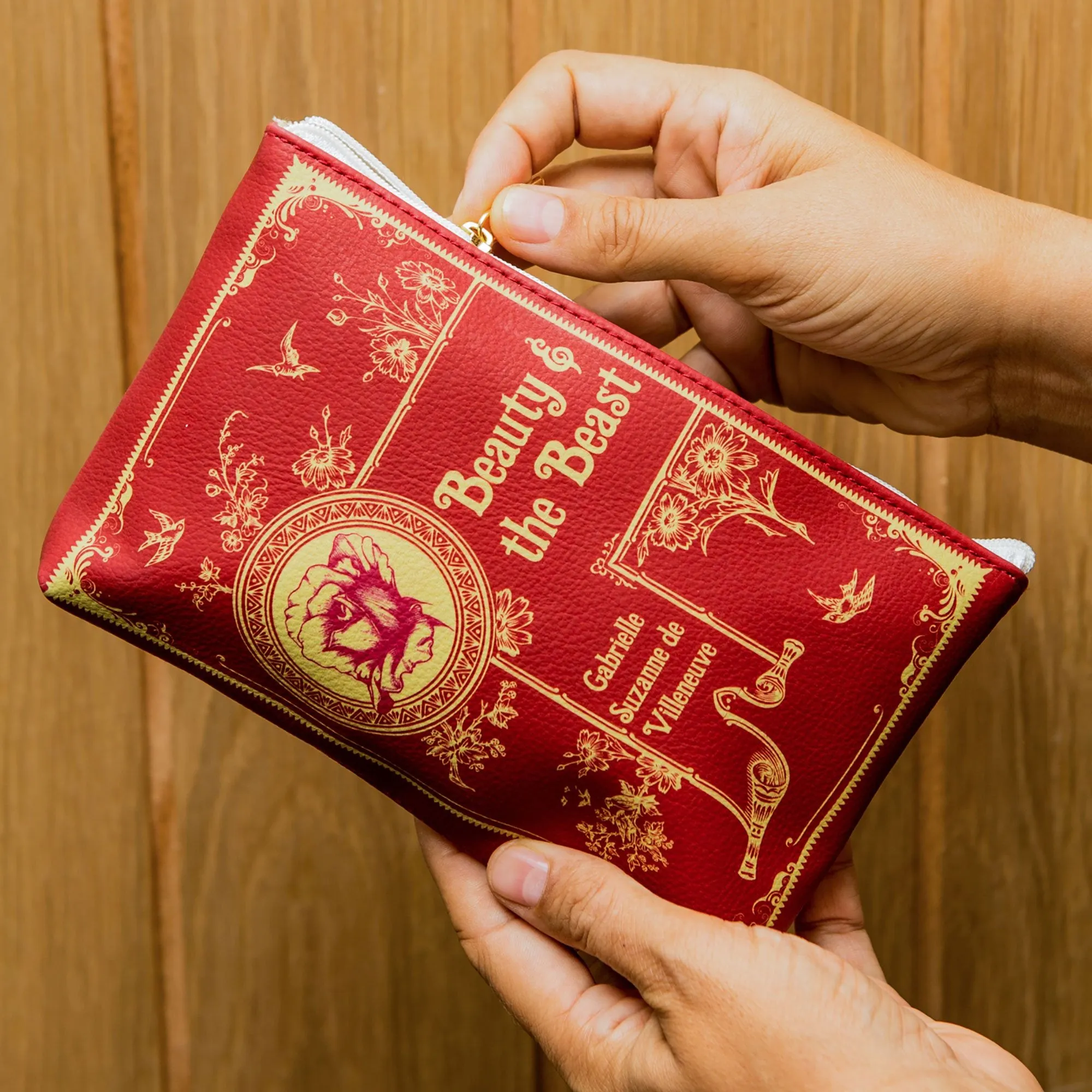 The Beauty and The Beast Red Book Pouch Purse Clutch